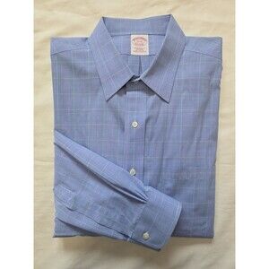 EUC | Brooks Brothers | Men's 17-35 Blue 💙 Long Sleeve Dress Shirt Non-Iron